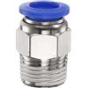 QUARKZMAN Connettore Rapido Dritto Maschio a Filettatura 10mm Tube OD x 3/8 NPT Filettatura Maschio Raccordo Rapido Raccordi Aria Compressa per lista Aria Industriale PC10-N03, Blu