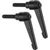 QUARKZMAN 2Pz M8 x 25mm Manopole Regolabili con Filettatura Maschio Pulsante di Spinta Ratchet Bullone Rotante con Blocco Rapido per Macchine Tornio, Nero