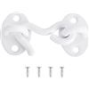 QUARKZMAN 2 Gancio Occhiello Serratura Porta Fienile Privacy Hardware Serratura Cancello Acciaio Inossidabile per Finestra Cabina Ganci Porta Scorrevole Camera Letto Bagno, Bianco