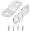 QUARKZMAN 10 Pz 1/8 Clip per Tela Spostata, Clip per Cornici per Immagini a Specchio a Forma di Z con 2 Fori di Montaggio con Viti, Argento