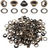 QUARKZMAN 50Set Occhielli per Teloni 6mm 1/4 Occhiello Strumento Metallici in Ottone con Rondelle per Tende in Tessuti Cinture in Pelle Scarpe Borse Fai Da Te, Marrone