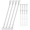 PATIKIL Cavo Lanyard Acciaio Inossidabile Occhielli 0.08 x 4 2mm x 10cm, 4pz Filo Sicurezza Viti Montaggio per Appendere Luci da Palco