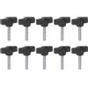 QUARKZMAN 10pz Manopole a T Vite a Testa Alata M5 x 25mm Manopole a T/Z Plastica con Filettatura Maschio Standard Maniglie Regolabili Manopole Serraggio a Mano Vite a Testa Zigrinata, Nero