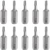 QUARKZMAN 10pz Punte Cacciavite T10H Torx 1/4 Esagonale 25mm/1 Lunghezza Stelle Magnetiche a 6 Punti Testa Esagonale Punte S2 Acciaio Cacciavite con Foro
