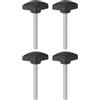 QUARKZMAN Manopole a T M6x60mm con Viti a Testa Alare Plastica Nero 4pz | Manopole a T, Filettatura Maschio Standard, Maniglie Serraggio a Mano, Vite a Testa Zigrinata