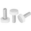 QUARKZMAN 20pz M6 x 16mm Maschio Filettatura Manopole Zigrinate Vite Pollice Serraggio Manopole Impugnatura Plastica Maniglia Mano Manopole con Perno Filettato Bianco