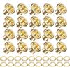 METALLIXITY Occhielli con Rondelle (9 x 4.5 x 7mm) 100pz, Kit Grommet Rame ]Cromato Cromato - per Pelle Tela Abbigliamento Fai-da-Te Artigianato Fabbricazione, Oro Tono