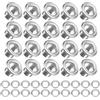 METALLIXITY Occhielli con Rondelle (10.5 x 6 x 7mm) 100pz, Lega Grommet Kit Cromato Cromato - per Pelle Tela Abbigliamento Fai-da-Te Artigianato Fabbricazione, Argento Tono