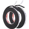 PATIKIL 2m/6.6ft 2Pz Sigillatura Schiuma Nastro 1cm Largo 5mm Spessore Nero | Paraspifferi Striscia Guarnizione Porta Gommapiuma, Singolo Adesivo, per Finestra Isolamento