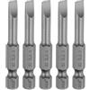 QUARKZMAN 5pz SL5 Punte per Cacciavite a Taglio Magnetica 5mm S2 Punta Cacciavite a Testa Piatta Acciaio 1/4 Grado Industriale Gambo Esagonale 50mm (2) Lungo per Viti