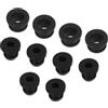 QUARKZMAN 10 Set Tappo di Gomma per Foro con Ring Tenuta a Scatto Diametro Montaggio 5,5mm/7,5mm ID 3mm/5mm Sigillo Anti-Graffio per Scatola Elettrica Cavo Tubo Nero