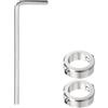 QUARKZMAN 2pz 14mm Set Collare Arresto per Trapano Arresto Profondità, Ring Limitazione Profondità Regolabile Acciaio Inossidabile, Posizionatore Mandrino con Chiave Esagonale, Argento