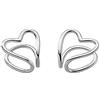 Reffeer Orecchini in argento Sterling 925 massiccio, a forma di cuore, senza piercing, per donne, orecchini, ragazze, orecchini a forma di cuore, orecchini a clip, 9 Millimeter, Argento sterling