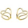 Reffeer Orecchini in argento Sterling 925 massiccio, a forma di cuore, senza piercing, per donne, orecchini, ragazze, orecchini a forma di cuore, orecchini a clip, Argento sterling, Nessuna pietra
