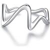 Qings to My Daughter Highs and Lows Ring - Sterling Silver Adjustable Inspirational High and Low Rings Wraparound Wave CZ Zig Zag Up and Down Encouragement Jewelry Gifts For Women Girls
