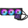 ASUS Dissipatore a Liquido Asus ROG Ryujin III 360 ARGB Extreme - ventole ROG ARGB magnetiche ispessite per flusso d'aria elevato, LCD da 3,5" per monitoraggio hardware e GIF personalizzate, Nero