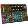 Docooler K300 Live Sound Card, Soundboard con molteplici effetti mixer DJ, cambia voce e luce LED per streaming, podcasting, registrazione di giochi