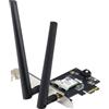 ASUS PCE-AX1800 Scheda di Rete Interna WiFi 6, 802.11 a/b/g/n/AC/AX, Bluetooth 5.2, Dual Band, 2 Antenne Esterne, Facile e Veloce Configurazione, Sicurezza di Rete WPA3, OFDMA e MU-Mimo, Nero
