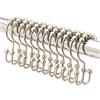 2 Lb. Depot Ganci per Tende da Doccia Doppi Anelli (Finitura Decorativa Satinata) Gancio in Metallo in Acciaio Inossidabile Resistente alla ruggine di Alta qualità, Le Sfere a rulli, Set di 12