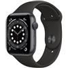 Apple Watch Series 6 Alluminio 44 mm (2020) | GPS | Grigio Siderale | cinturino sportivo nero - molto buono