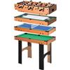 DecHome Tavolo Multigioco 4 in 1 Calcio Balilla,Hockey,Ping Pong e Biliardo 92x78x80 cm