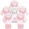 Valennia 6 pezzi Accappatoio da sposa per sposa e damigella d'onore con strass Getting Ready Kimono Gown, Set da sposa rosa, Taglia unica
