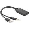 Aramox Ricevitore Bluetooth per Auto, Porta USB AUX + 5V / 12V 3,5 Mm Ricevitore Bluetooth 5.0 Senza Fili Connettore Adattatore Audio per Lettore Musicale