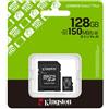 Kingston Scheda SD Kingston 128GB microSDXC Canvas Select Plus Gen3 150MB/s A1 Card + Adapter