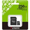 Kingston Scheda SD Kingston 256GB microSDXC Canvas Select Plus Gen3 150MB/s A1 Card + Adapter