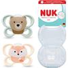 NUK Perfect Match Air - Ciuccio ortodontico per bambini, 0-2 mesi, favorisce il flusso d'aria e previene l'eruzione cutanea, accettazione del 95% del bambino, 2 pezzi