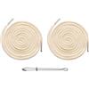 QUARKZMAN 2pz Cordoni con Coulisse 130 cm Sostituzione Cordino per Cappuccio Strumento di Cucito con Infila-Ago Facile per Felpe Pantaloni Giacche Cappello Cappotti Borse, Beige