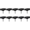 QUARKZMAN 10 Pezzi Manopole Aletta T Viti Testa Zigrinata M5 x 16mm Filettatura Maschio 27mm Testa in Plastica Manopole a T Manici Regolabili Manopole Serraggio Vite a Testa Zigrinata, Nero