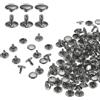 QUARKZMAN 60 Set Rivetti in Pelle Doppia Cappuccio, 10x8mm Tondo Rivetto Tubolari a Vite per Cuoio Chicago Metallo per Pelle Cintura Tessuto Collare Borsa Riparazione Decorazione, Bronzeo