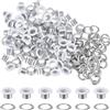 QUARKZMAN 100pz Kit Occhielli in Metallo 1/4 (6mm) ID Occhiello per Teloni Piccolo Rondelle Autoportante con Foro Rondelle per Scarpe Cuoio Perline Nuclei Tela Etichette, Bianco