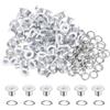 QUARKZMAN 100pz Kit Occhielli in Metallo 1/5 (5mm) ID Occhiello per Teloni Piccolo Rondelle Autoportante con Foro Rondelle per Scarpe Cuoio Perline Nuclei Tela Etichette, Bianco