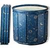 AYES Vasca da bagno pieghevole per adulti, vasca da bagno portatile per la terapia dell'acqua fredda, per allenamento all'aperto, vasca da bagno indipendente per doccia, spa sauna (pianeta blu, 80 cm