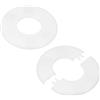 M METERXITY 2-Pack Flangia A Parete Divisibile, Per Tubo Con Diametro Esterno 1.6 Pollici/40mm Piastra ABS Rotonda Autoadesiva Copritubo Per Tubi Dell'Acqua/Rubinetti [Bianco]