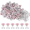 QUARKZMAN 100pz Kit Occhielli in Metallo 1/5 (5mm) ID Occhiello per Teloni Piccolo Rondelle Autoportante con Foro Rondelle per Scarpe Cuoio Perline Nuclei Tela Etichette, Rosa