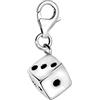 Quiges Donna Charm Ciondolo Argento Dadi per Bracciali e Accessori