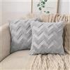 MIULEE 2 Pezzi in Poliestere Lana Artificiale Copricuscini Lavabile Resistente Comodo per Cameretta Cafeteria Camera da Letto Decorativo 45X45 CM Grigio Chiaro