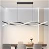 Mikeru Lampada a Sospensione Moderna da 100cm a LED, Con Telecomando Dimmerabile 10%-100% 3 Luci di Colore 3000k/4500k/6000k Lampadario LED Sospensione per Cucina, Soggiorno, Ufficio