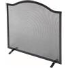 Parascintille per Camino 60x58 cm Bordo Superiore a Onda in Ferro Verniciato Grigio Martellato