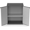 Armadio da Esterno 68x40x85 cm 2 Ante 2 Ripiani in Resina Grigio