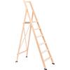 Scala Pieghevole in Legno 6 Gradini H130 cm Naturale