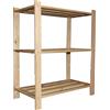 Scaffale 3 ripiani a doghe 75x40x90 cm in Legno di Pino Naturale