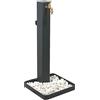 Fontana da Giardino Design a Colonna Quadrata Rubinetto in Ottone e Base con Ciottoli Antracite