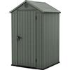 Casetta da Giardino Porta Attrezzi 125,8x117x205 cmin Evotech+ Keter Darwin 4x4 Verde
