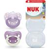 NUK First Choice Night - Ciuccio ortodontico che si illumina al buio, accettazione del 95% del bambino, coniglietto e pecora, 2 pezzi