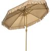 Outsunny Ombrellone da Giardino Inclinabile con Apertura a Manovella, Ø265x235.5cm, Cachi|Aosom
