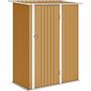 Outsunny Casetta da Giardino con Tetto Inclinato e Porta Bloccabile, Capanno Porta Attrezzi in Metallo, 142x86x189 cm, Giallo | Aosom Italy